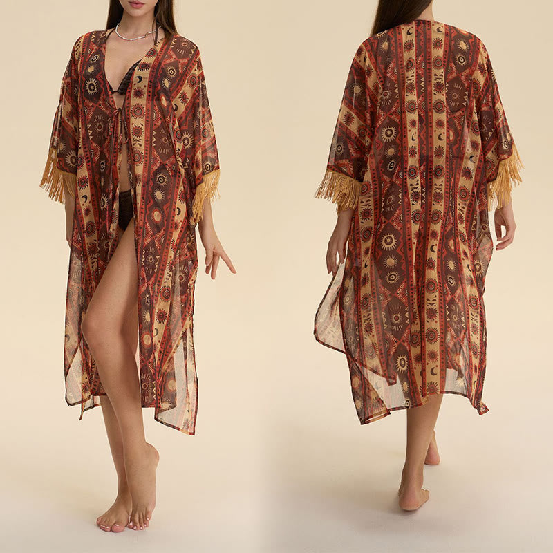 Olivenorma Summer Chiffon Beach Cover-Up Loose Fit Lightweight Women's Cardigan - image 5