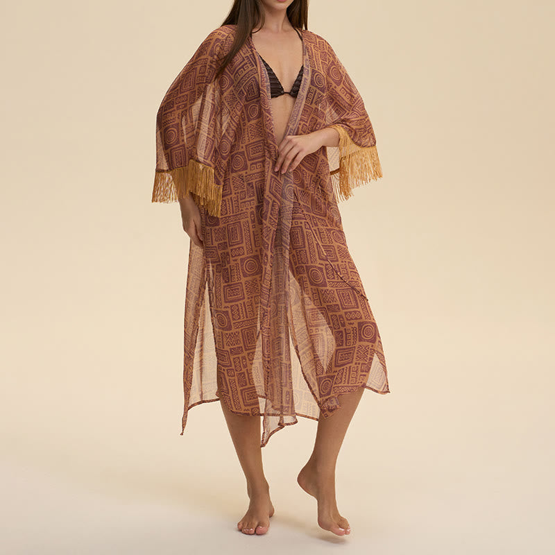 Olivenorma Summer Chiffon Beach Cover-Up Loose Fit Lightweight Women's Cardigan - image 4