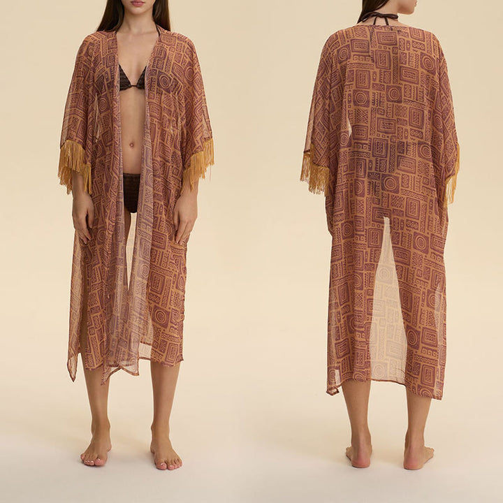 Olivenorma Summer Chiffon Beach Cover-Up Loose Fit Lightweight Women's Cardigan - image 2