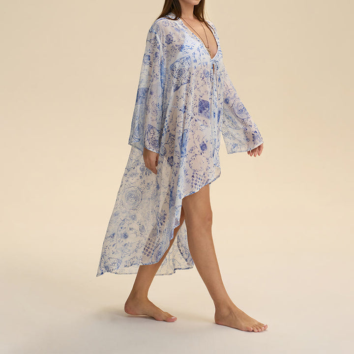 Olivenorma Women's Summer Autumn Breathable Loose Fit Chiffon Homewear Cardigan - image 4