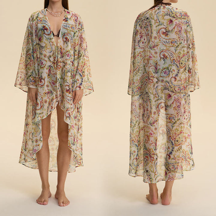 Olivenorma Women's Summer Autumn Breathable Loose Fit Chiffon Homewear Cardigan - image 1