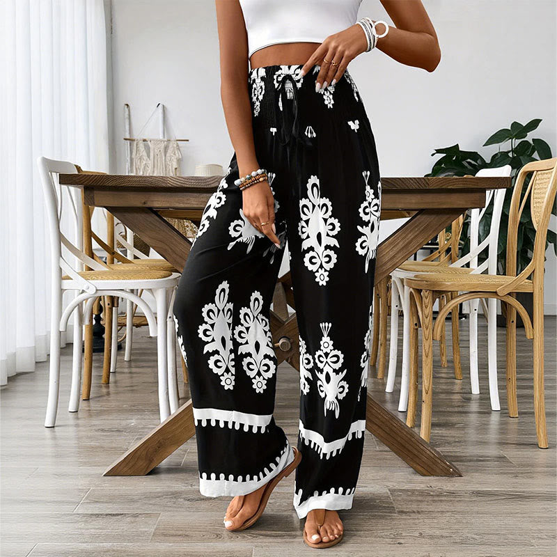 Olivenorma Women's Printed Loose Fit Casual Wide-Leg Comfortable Spring Summer Pants - image 11