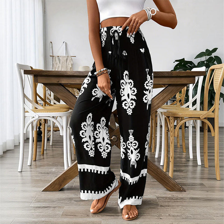 Olivenorma Women's Printed Loose Fit Casual Wide-Leg Comfortable Spring Summer Pants - image 11