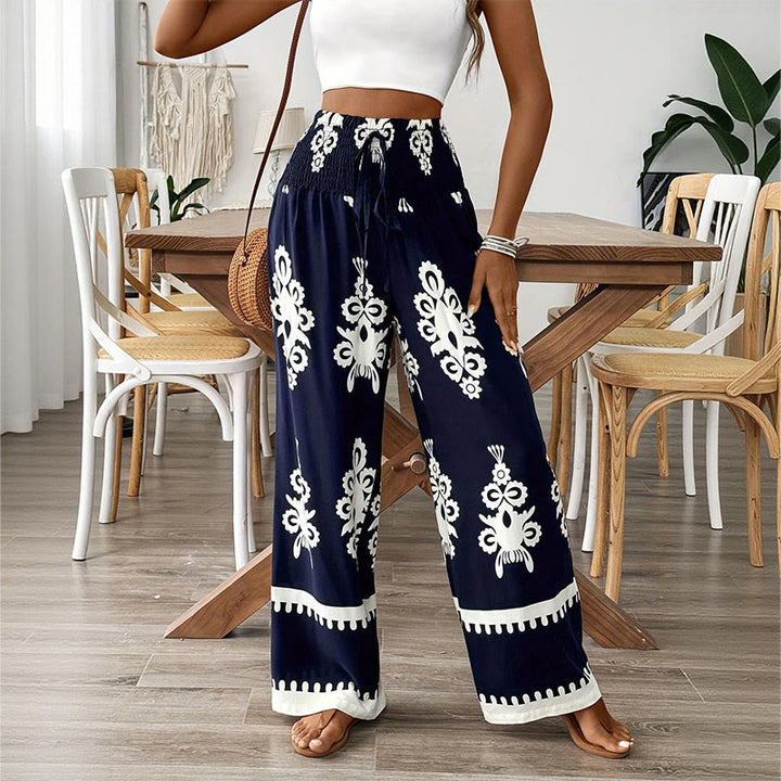 Olivenorma Women's Printed Loose Fit Casual Wide-Leg Comfortable Spring Summer Pants - image 1