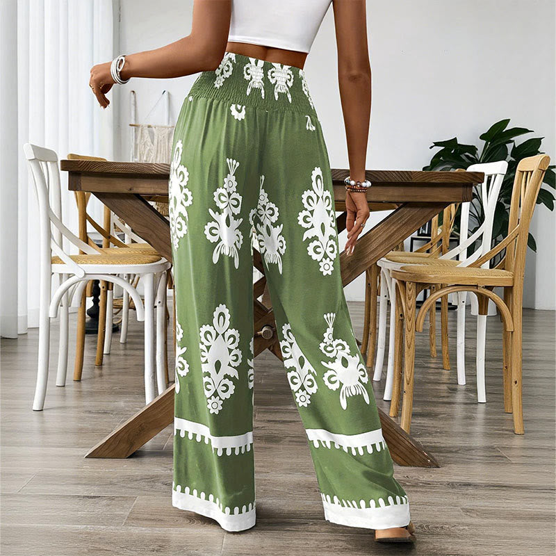 Olivenorma Women's Printed Loose Fit Casual Wide-Leg Comfortable Spring Summer Pants - image 6