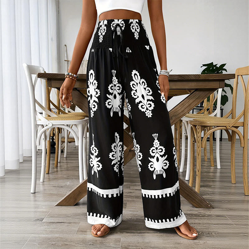 Olivenorma Women's Printed Loose Fit Casual Wide-Leg Comfortable Spring Summer Pants - image 8