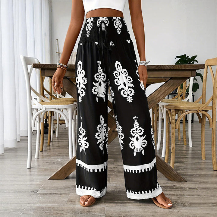 Olivenorma Women's Printed Loose Fit Casual Wide-Leg Comfortable Spring Summer Pants - image 8
