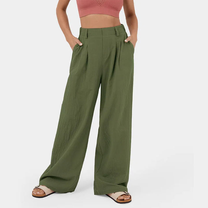 Olivenorma Women's High-Waist Relaxed Wide-Leg Casual Pants - Olive Green - 3XL - image 23