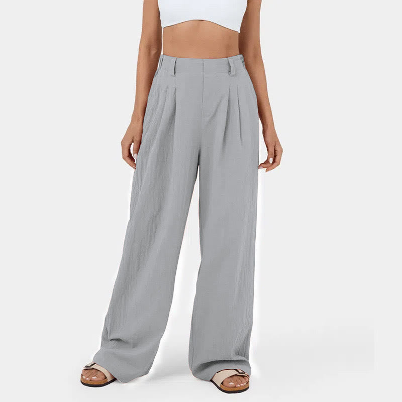 Olivenorma Women's High-Waist Relaxed Wide-Leg Casual Pants - Gray - 3XL - image 20