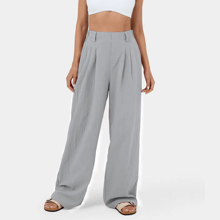 Olivenorma Women's High-Waist Relaxed Wide-Leg Casual Pants - Gray - 3XL - image 20