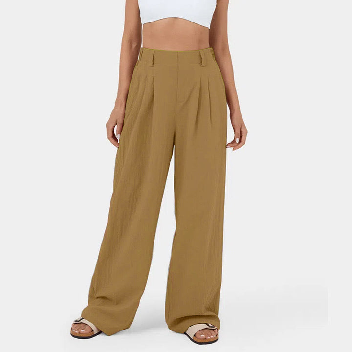 Olivenorma Women's High-Waist Relaxed Wide-Leg Casual Pants - Khaki - 3XL - image 12
