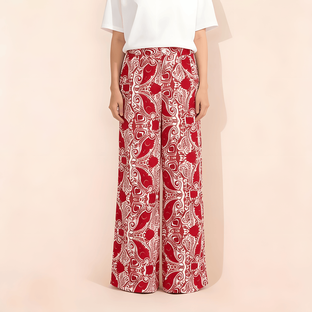 Olivenorma Women's Loose Fit Paisley Print High Waist Straight Leg Pants - XL - image 1