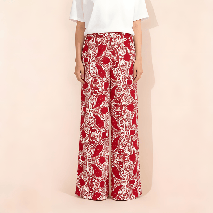 Olivenorma Women's Loose Fit Paisley Print High Waist Straight Leg Pants - XL - image 1