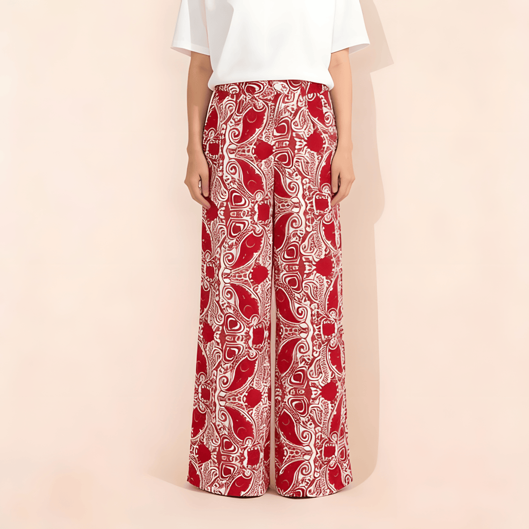 Olivenorma Women's Loose Fit Paisley Print High Waist Straight Leg Pants - XL - image 1