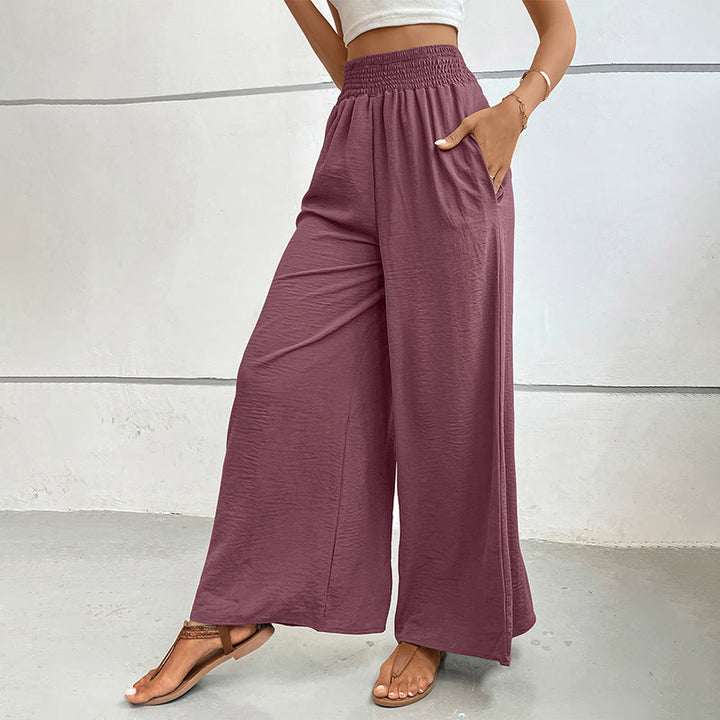 Olivenorma Summer Casual High-Waist Loose Fit Wide-Leg Elastic Waist Pants - image 43