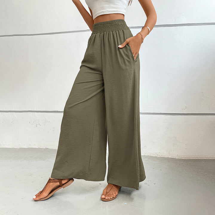 Olivenorma Summer Casual High-Waist Loose Fit Wide-Leg Elastic Waist Pants - image 26