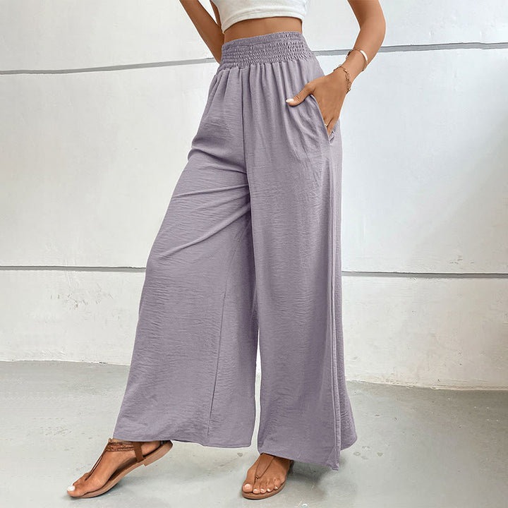Olivenorma Summer Casual High-Waist Loose Fit Wide-Leg Elastic Waist Pants - image 45
