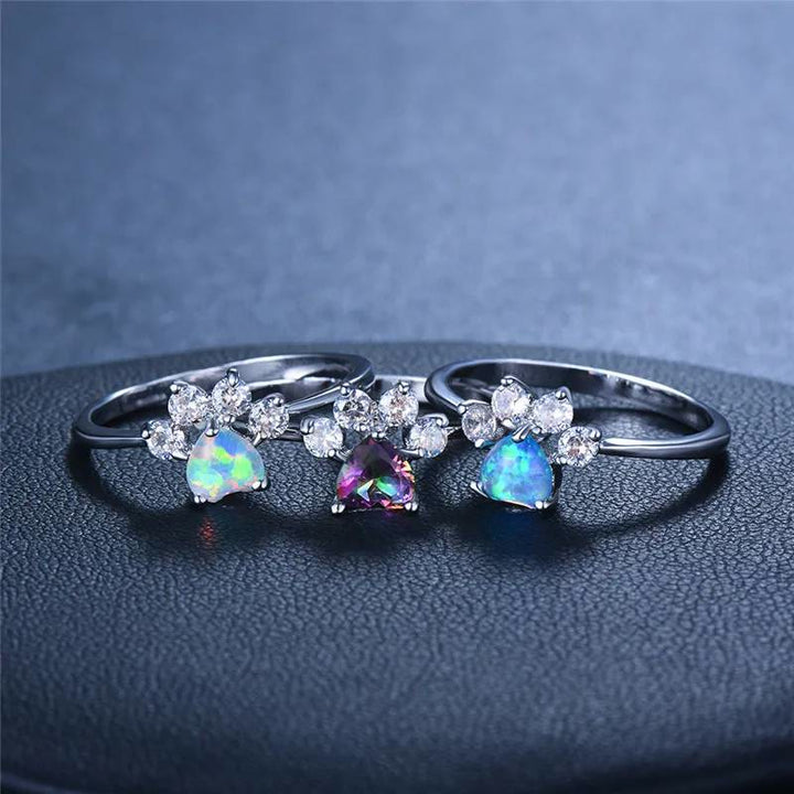 FREE Today: Heart Shaped Opal Zircon Cute Dog Paw Ring - image 29