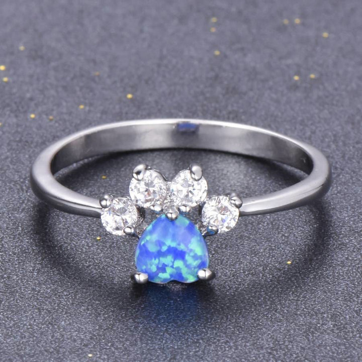 FREE Today: Heart Shaped Opal Zircon Cute Dog Paw Ring - Blue Opal - US 13 - image 12