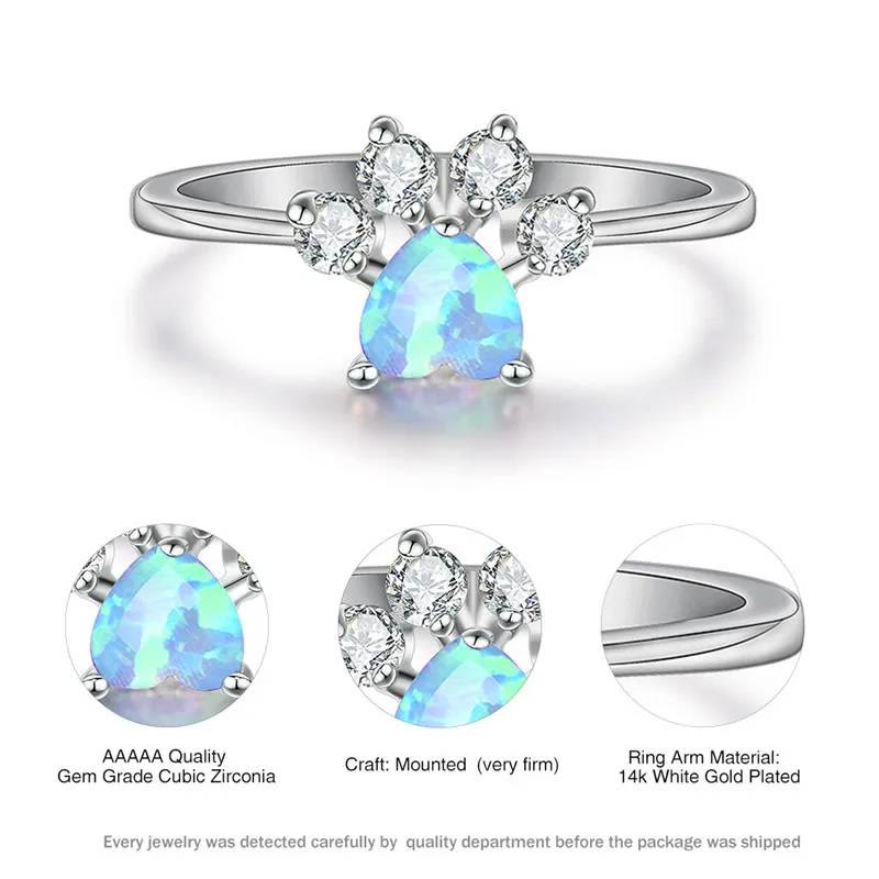 FREE Today: Heart Shaped Opal Zircon Cute Dog Paw Ring - image 7