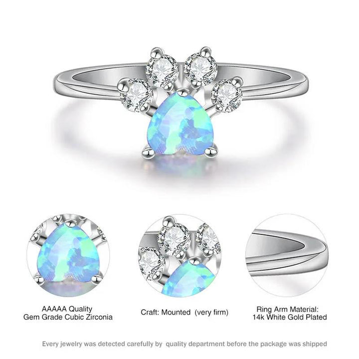 FREE Today: Heart Shaped Opal Zircon Cute Dog Paw Ring - image 7