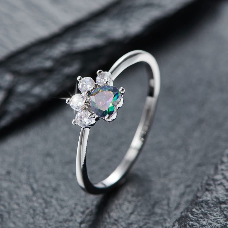 FREE Today: Heart Shaped Opal Zircon Cute Dog Paw Ring - image 19