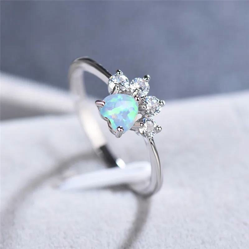 FREE Today: Heart Shaped Opal Zircon Cute Dog Paw Ring - image 1