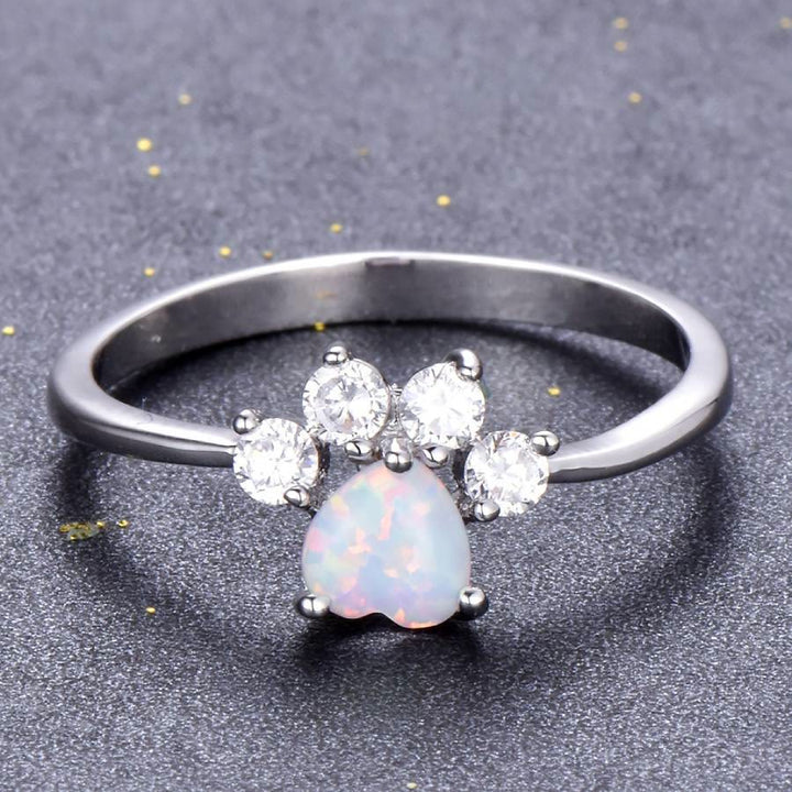 FREE Today: Heart Shaped Opal Zircon Cute Dog Paw Ring - image 10
