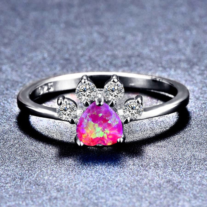 FREE Today: Heart Shaped Opal Zircon Cute Dog Paw Ring - Purple Opal - US 13 - image 14