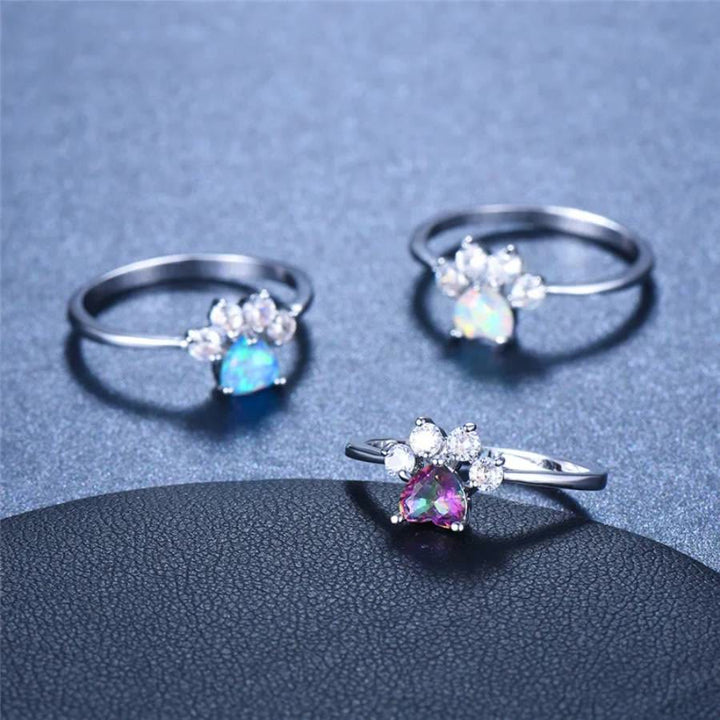 FREE Today: Heart Shaped Opal Zircon Cute Dog Paw Ring - image 30