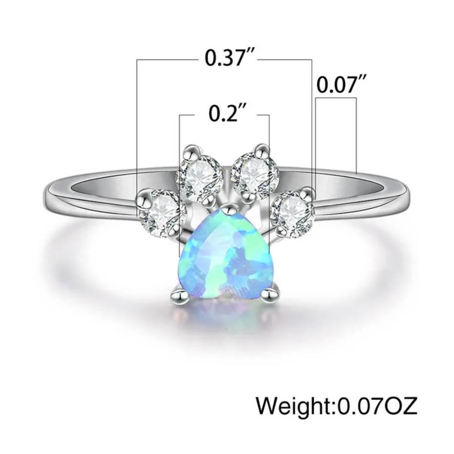 FREE Today: Heart Shaped Opal Zircon Cute Dog Paw Ring - image 6