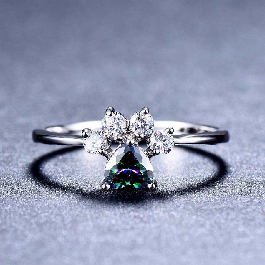 FREE Today: Heart Shaped Opal Zircon Cute Dog Paw Ring - image 17