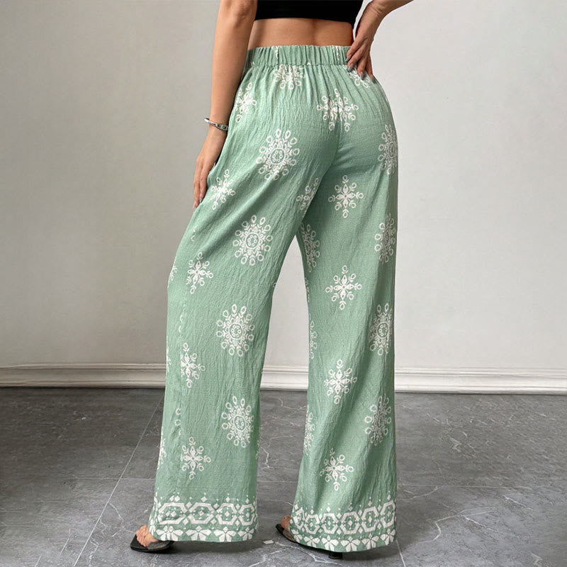 Olivenorma Women's Casual Loose Fit Printed Wide Leg Elastic Waist Comfortable Stylish Pants - image 6