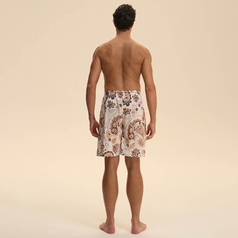 Olivenorma Men's Summer Satin Chiffon Loose Fit Comfortable Stylish Printed Lounge Short Pants - image 3