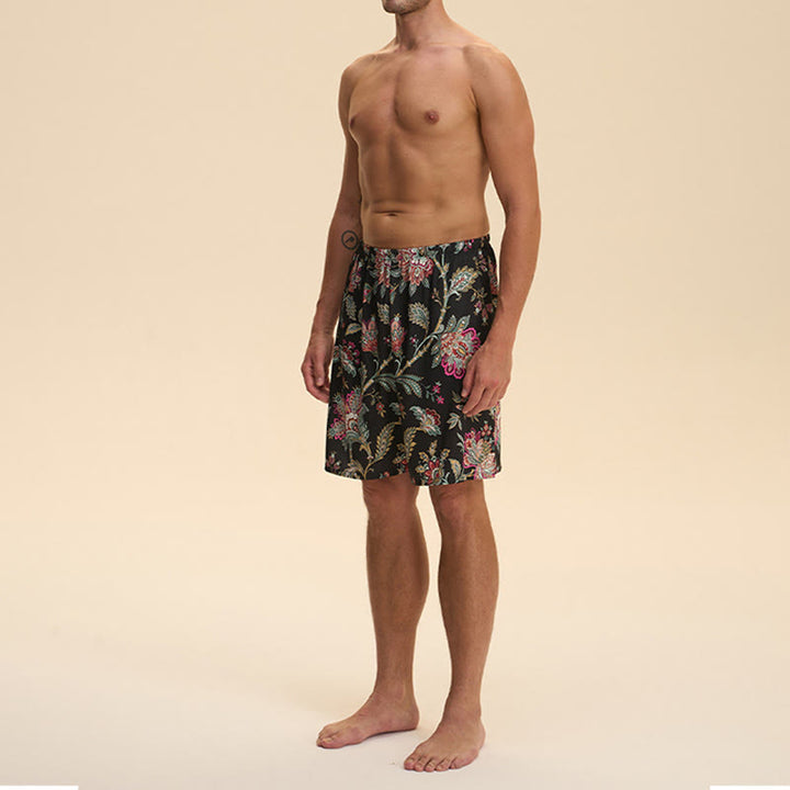 Olivenorma Men's Summer Satin Chiffon Loose Fit Comfortable Stylish Printed Lounge Short Pants - image 21