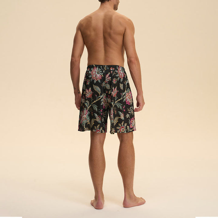 Olivenorma Men's Summer Satin Chiffon Loose Fit Comfortable Stylish Printed Lounge Short Pants - image 22