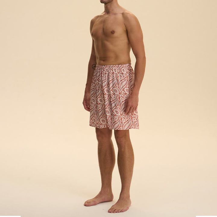 Olivenorma Men's Summer Satin Chiffon Loose Fit Comfortable Stylish Printed Lounge Short Pants - image 6