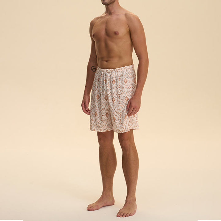 Olivenorma Men's Summer Satin Chiffon Loose Fit Comfortable Stylish Printed Lounge Short Pants - image 16