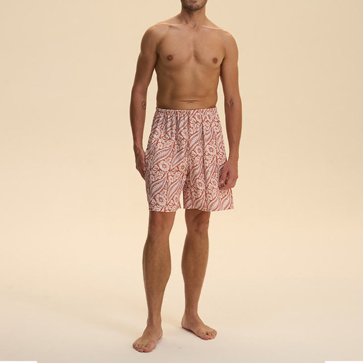 Olivenorma Men's Summer Satin Chiffon Loose Fit Comfortable Stylish Printed Lounge Short Pants - image 7