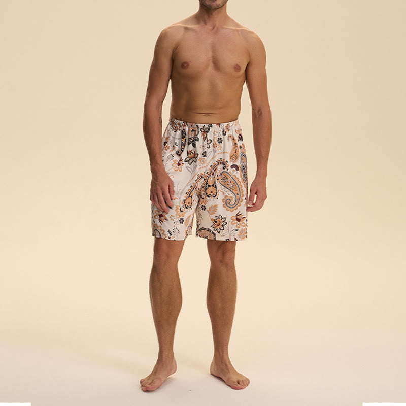 Olivenorma Men's Summer Satin Chiffon Loose Fit Comfortable Stylish Printed Lounge Short Pants - image 2