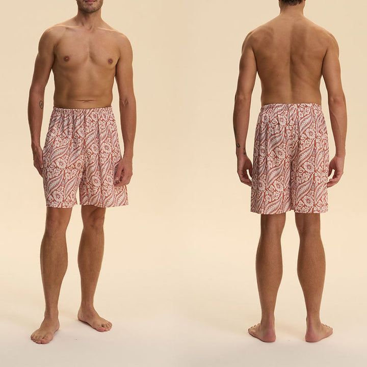 Olivenorma Men's Summer Satin Chiffon Loose Fit Comfortable Stylish Printed Lounge Short Pants - image 9