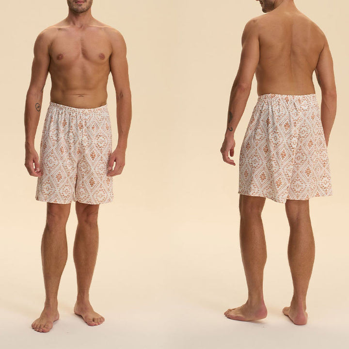 Olivenorma Men's Summer Satin Chiffon Loose Fit Comfortable Stylish Printed Lounge Short Pants - image 19