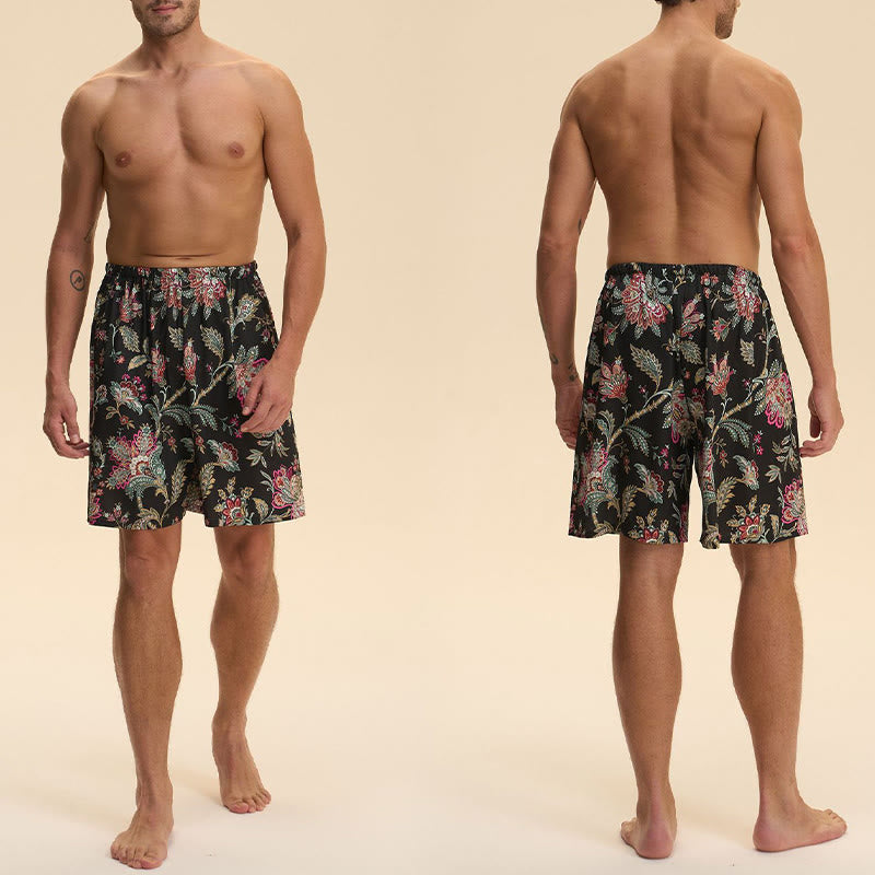 Olivenorma Men's Summer Satin Chiffon Loose Fit Comfortable Stylish Printed Lounge Short Pants - image 23