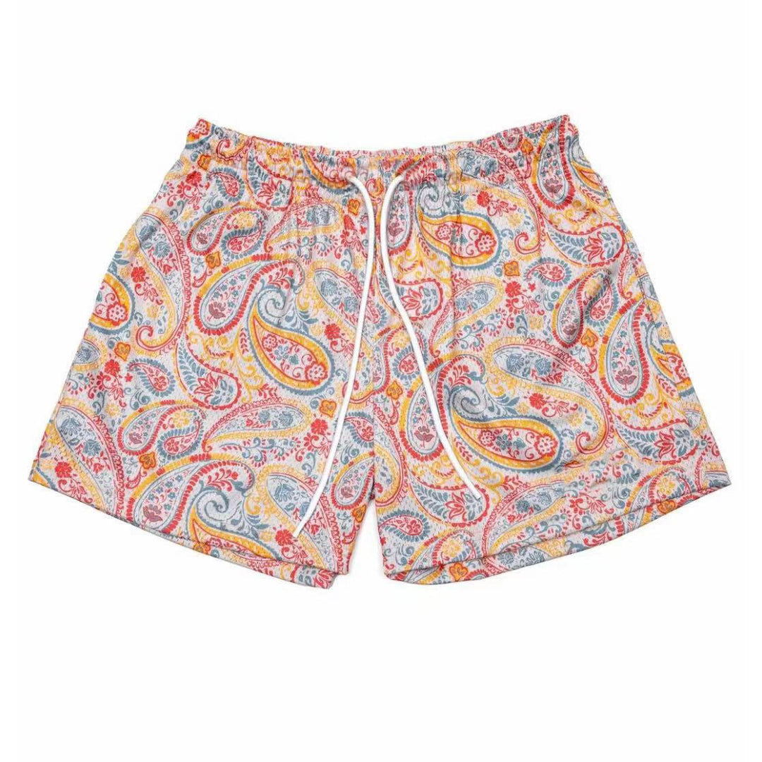 Olivenorma Paisley Mesh Quick-Dry Oversized Basketball Summer Pants - Multicolor - 3XL - image 11
