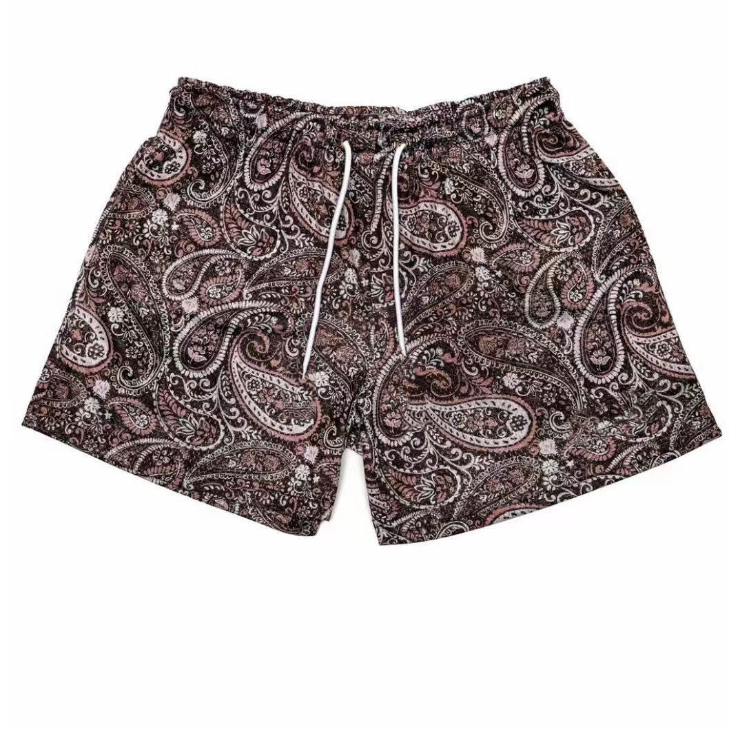 Olivenorma Paisley Mesh Quick-Dry Oversized Basketball Summer Pants - Brown - 3XL - image 7