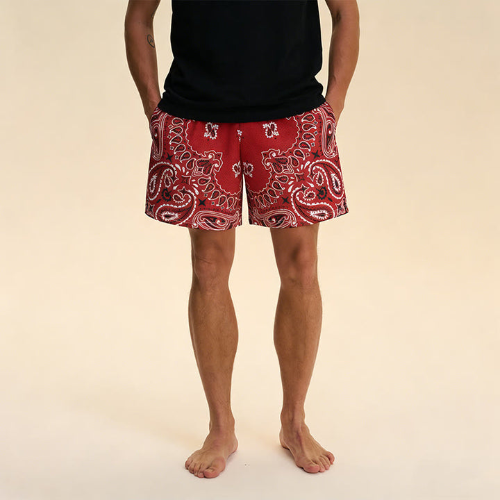 Olivenorma Men's Trendy Summer Printed Athletic Fitness Basketball Running Shorts Pants - image 3