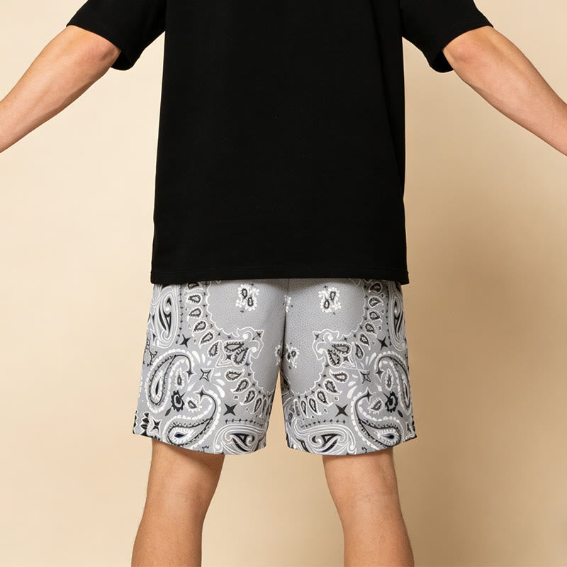 Olivenorma Men's Trendy Summer Printed Athletic Fitness Basketball Running Shorts Pants - image 9