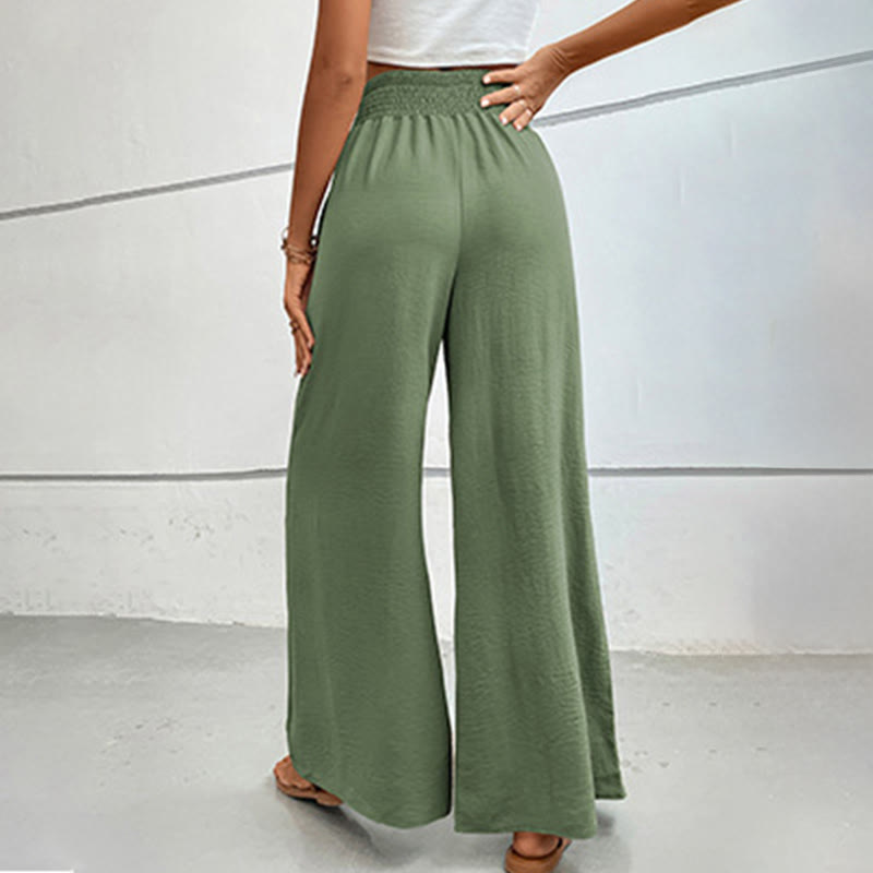 Olivenorma Summer Casual High-Waist Loose Fit Wide-Leg Elastic Waist Pants - image 55