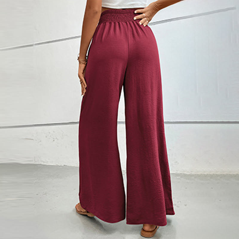 Olivenorma Summer Casual High-Waist Loose Fit Wide-Leg Elastic Waist Pants - image 32