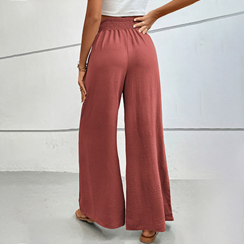 Olivenorma Summer Casual High-Waist Loose Fit Wide-Leg Elastic Waist Pants - image 30